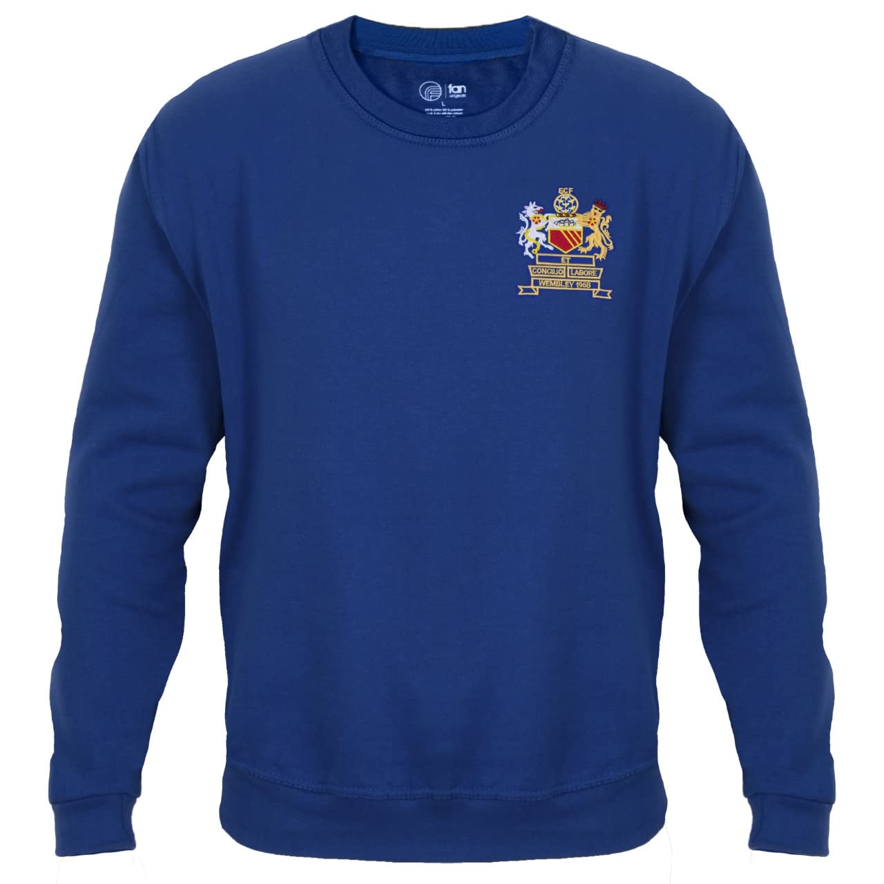 Fan Originals Men's Blue United 68 Manchester Crest 1968 European United Colours Sweatshirt Blue Xxl
