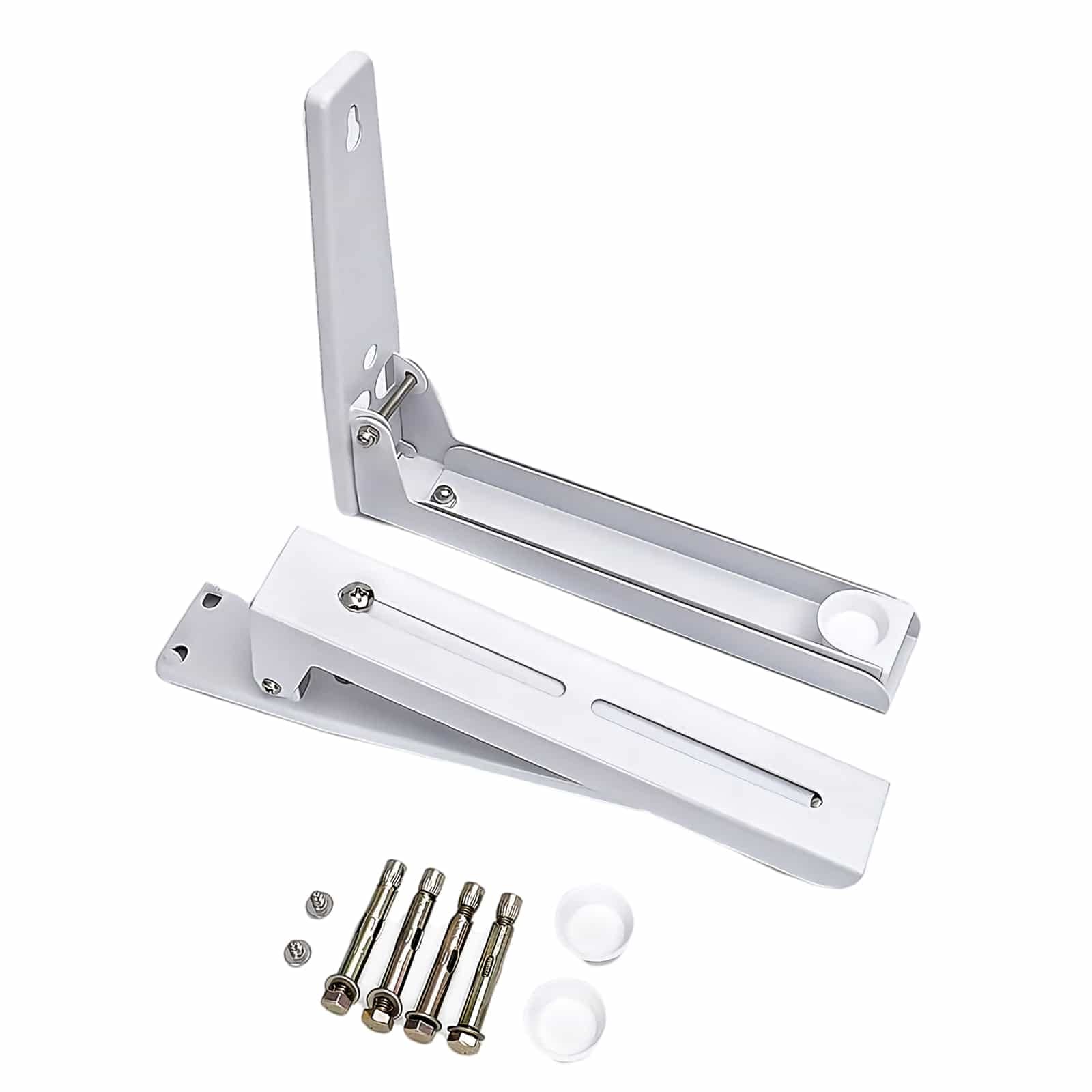 Aebor Microwave Mount Bracket, Retrackable Foldable Microwave Oven Wall Mounted Stand Holder Rack Bracket for Home Kitchen Accessories, White