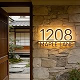 Placas Personalizadas Con Números Modernos Para Casas Con Luz LED, Regalo Para Estrenar Casa(14in)