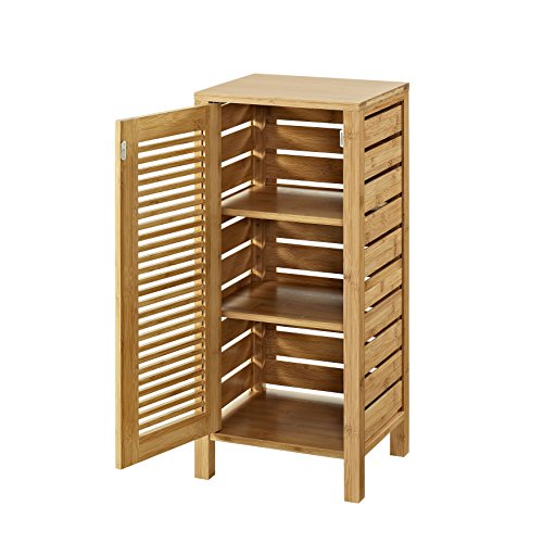 Linon Bracken One Door Floor Cabinet Natural Bamboo #TOP3