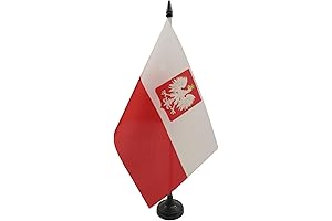Polish Flag 5' x 8', Polish Coat of Arms Desk Flag