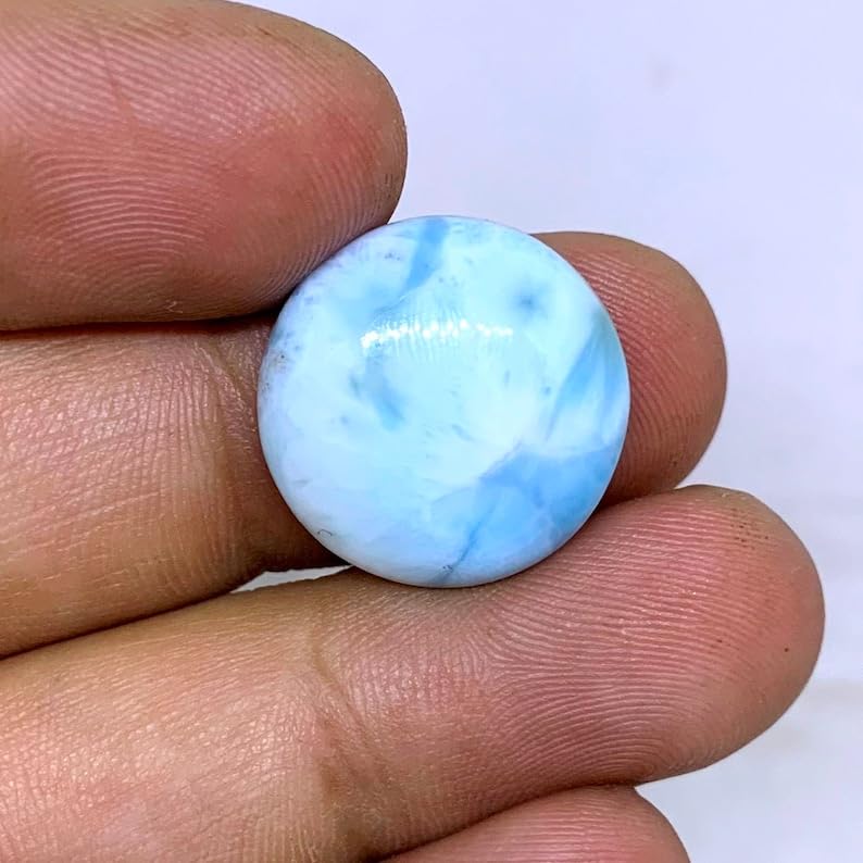 Larimar naturel cabochon fabrication bijoux bague pendentif