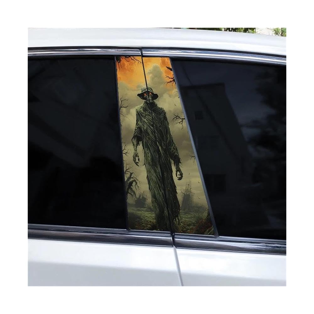 Body Parts 2pcs Halloween Car B-Pillar Stickers Horror Skull Stickers Car Window Pillar Stickers(F)
