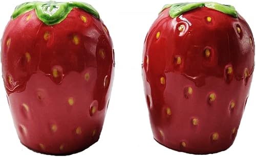 Salero y pimentero de fresa 3D, decoración de cocina