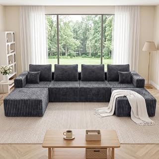 Iccequee Modular Cloud Sectional U-Shape Boneless Deep Seat Couch