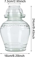 Vista 3 de Tarro de fermentación de 2.5 litros, frasco de pepinillo de boca ancha, kit de fermentación tradicional con tapa de sellado de agua, tarro