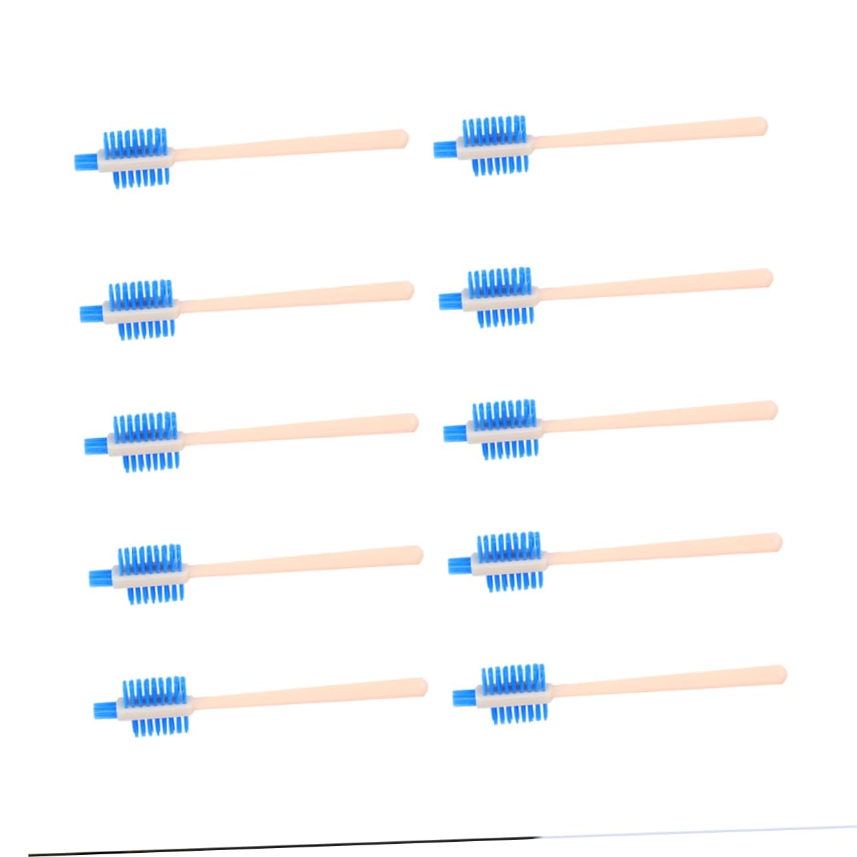 PRETYZOOM 10Pcs Triple Sided Cleaning Brushes for Soymilk Machines Juicers Flexible Long Handle Kitchen Brushes for Efficient Cleaning Plastic Blue Color