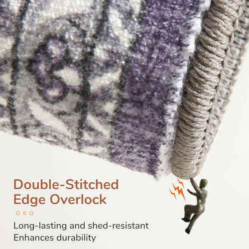 OPPODREAM Soft Area Rugs 9x12 Living Room, Washable Rugs 9x12 with Non Slip Backing, Faux Cashmere Low-Pile 9 x 12 Carpet, Purple