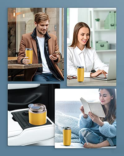 Realcool Coffee Mug Tumbler Travel Mug 100% Leakproof Vacuum Insulated Tumbler With Lid- 12 Oz, Anti-Scald Coffee Cup,Double Wall, Keeps Drinks Hot&Cold-Yellow #TOP6