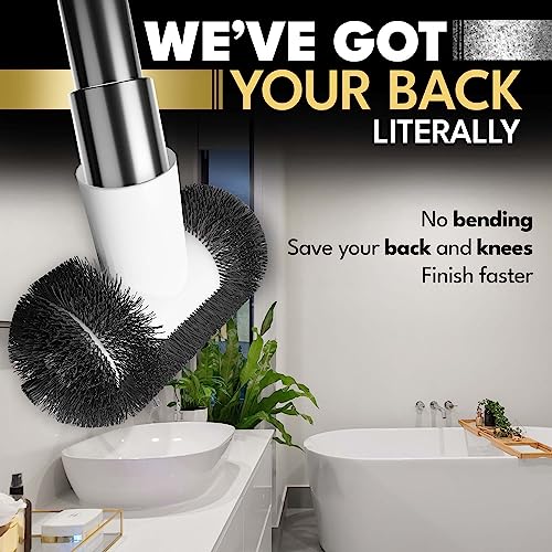Tub And Shower Scrubber Brush With Long Handle – Multipurpose Scrub Brush - Bathtub And Tile Cleaning Brush With Extendable Pole For Cleaning Bathroom, Shower, Floor And Bathtub #TOP1