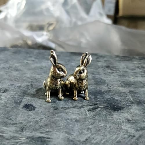 Set de estatuas pequeñas de conejo de latón para decoración miniatura 3