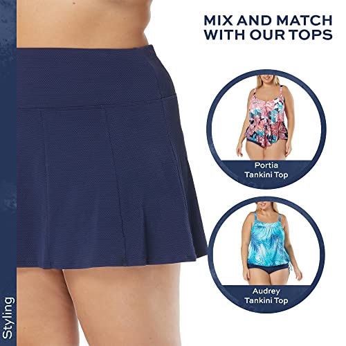 BEACH HOUSE Olivia Princess Seam Plus Size Swim Skort — High Waisted Swimsuit Skirt3