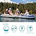 Intex Excursion 5 Inflatable 5 Person Boat and Accessories Set for Outdoor Fishing and Boating Bundled with 8 Speed Transom Mount Trolling Motor