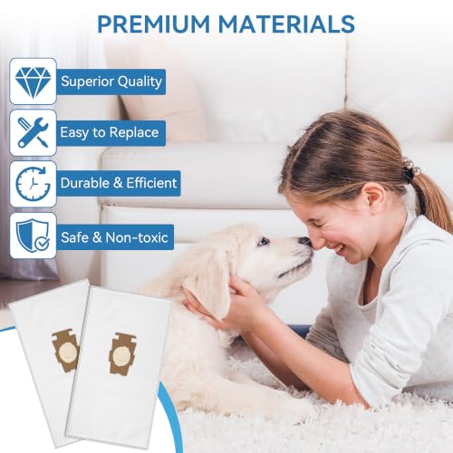 Image of 12 Vacuum Cleaner Bags and 2 Belts Compatible with Kirby G Series (White) | Compatible with Kirby G3, G4, G5, G6, G7, Ultimate G, Diamond Edition, 197394, 204803, 205803, Vacuum Dust Bag Replacement