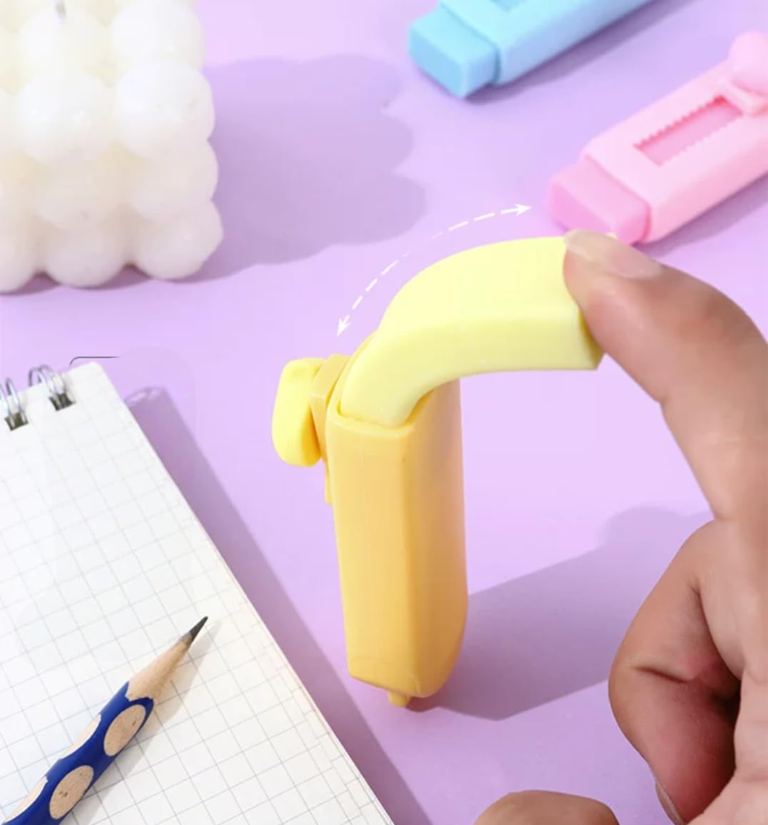 5Pcs Multicolor Sliding Retractable Pencil Eraser with Plastic Sleeve,Large Erasers for School Office,Art Erasers for Drawing,Standard Pencil Erasers,Office Products,Correction Products