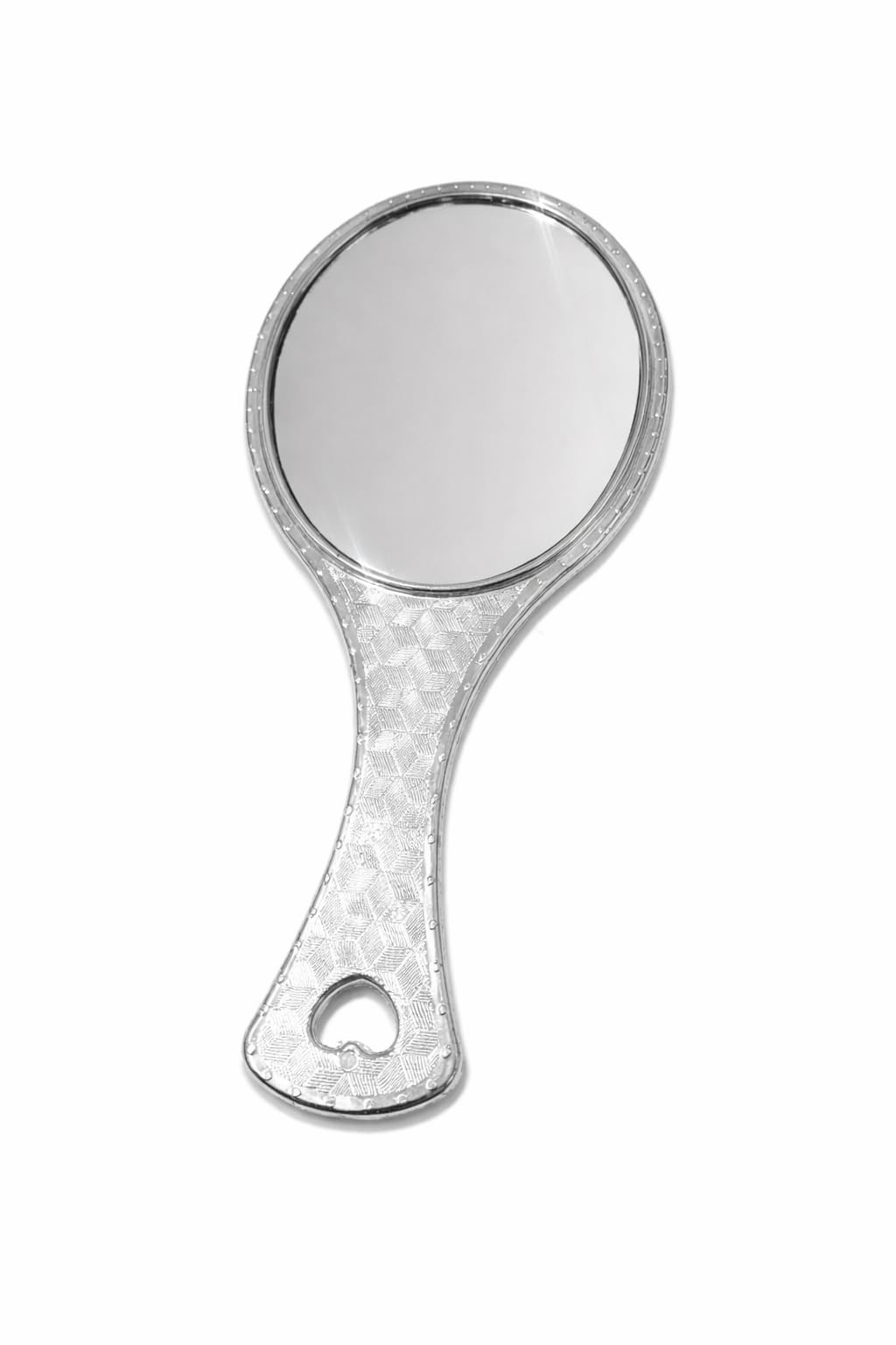 Garden Of Arts Silver Handheld Salon Barbers Hairdressers Oval Mirror with Grip Handle-image-19