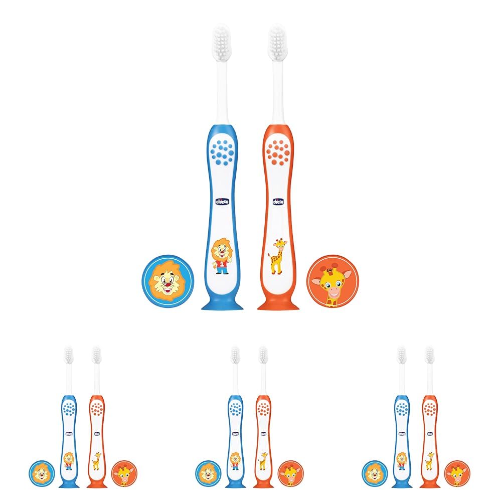 Chicco Toothbrush Set Blue + Orange 3Y-8Y (Pack of 4)-image-11