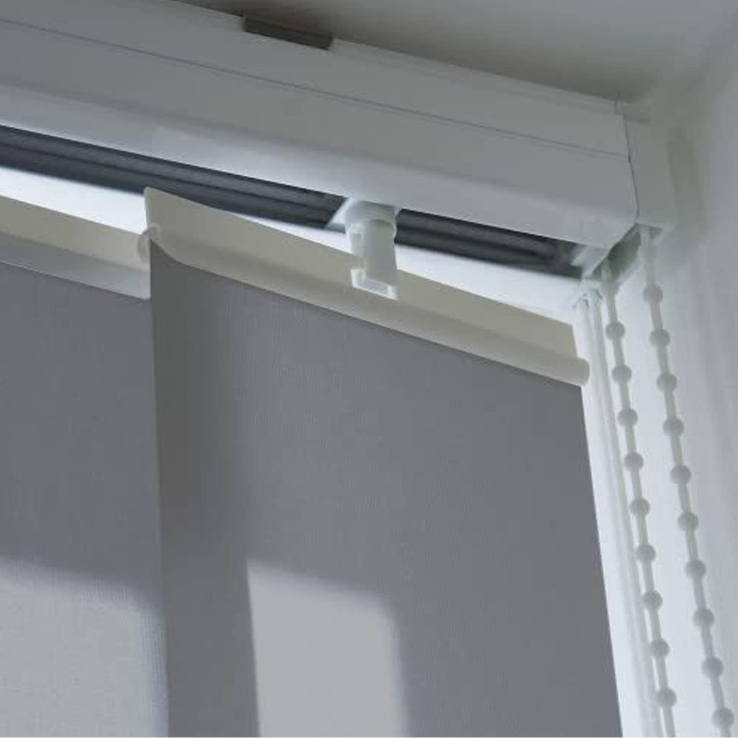 Szare żaluzje pionowe rolety zaciemniające dostosowane do okien patio tkanina poliestrowa żaluzje weneckie zasłony pionowe do wnętrz Rozmiar: szer. 60 x wys. 120 cm