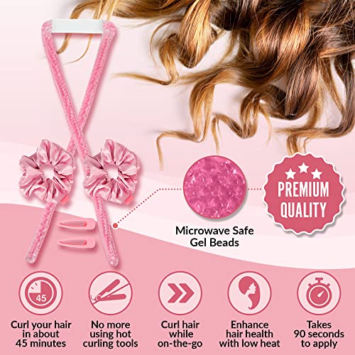 Jelly Curls - Blue Low Heat Gel Curler For Damage Free Curls, Long Hair Wrap Gelcurler, Alternative To Heatless Curlers, Jellycurls Soft Hair Rollers Or Curling Rod (Pink) #TOP1
