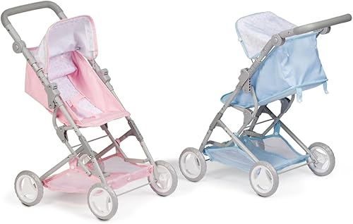 Miniatura 17 de JC Toys - Berenguer Boutique  Cochecito de moda con toldo y almacenamiento  Plegable simple  Colección de accesorios azules  para muñecas de hasta