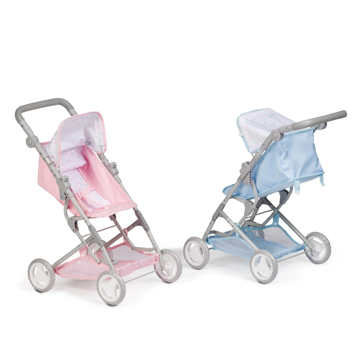JC Toys - Passeggino pieghevole, per bambole fino a 45 cm, ideale per giocare e passeggiate, rosa con decorazione floreale, progettato da Berenguer, +3 anni