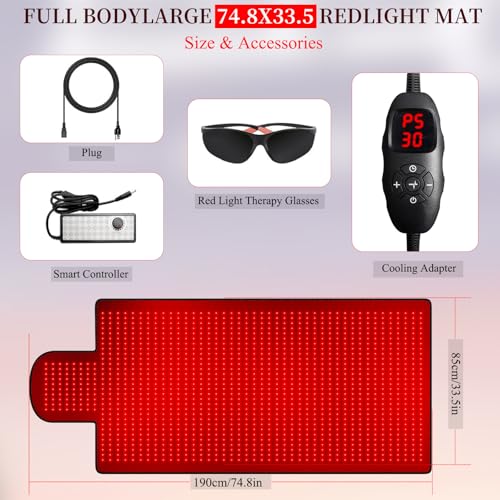 Couverture de lumière rouge 1370 LED double puce avec 3 modes et timer