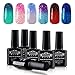 Perfect Summer Soak Off Gel Nail Polish - Temperature Changing Color Nail Gel Polish UV LED Manicure, Pack of 6PCS, 10ml Each #03