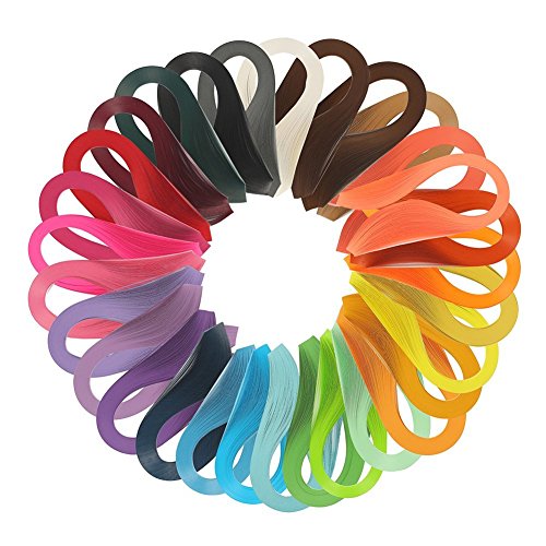 Quilling-Papier-Set, Papierstreifen, 3600 Streifen, 30 Farben, 39 cm Länge/Streifen (Papierbreite 3 mm) Cover