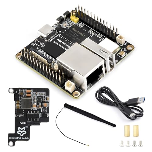 LUCKFOX Lyra Ultra W PoE Kit - Micro Linux Development Board-RK3506B Tri-Core Cortex-A7/M0 8GB eMMC WiFi6 & BT5.2 MIPI DSI Flexible Expansion, for Smart Home...