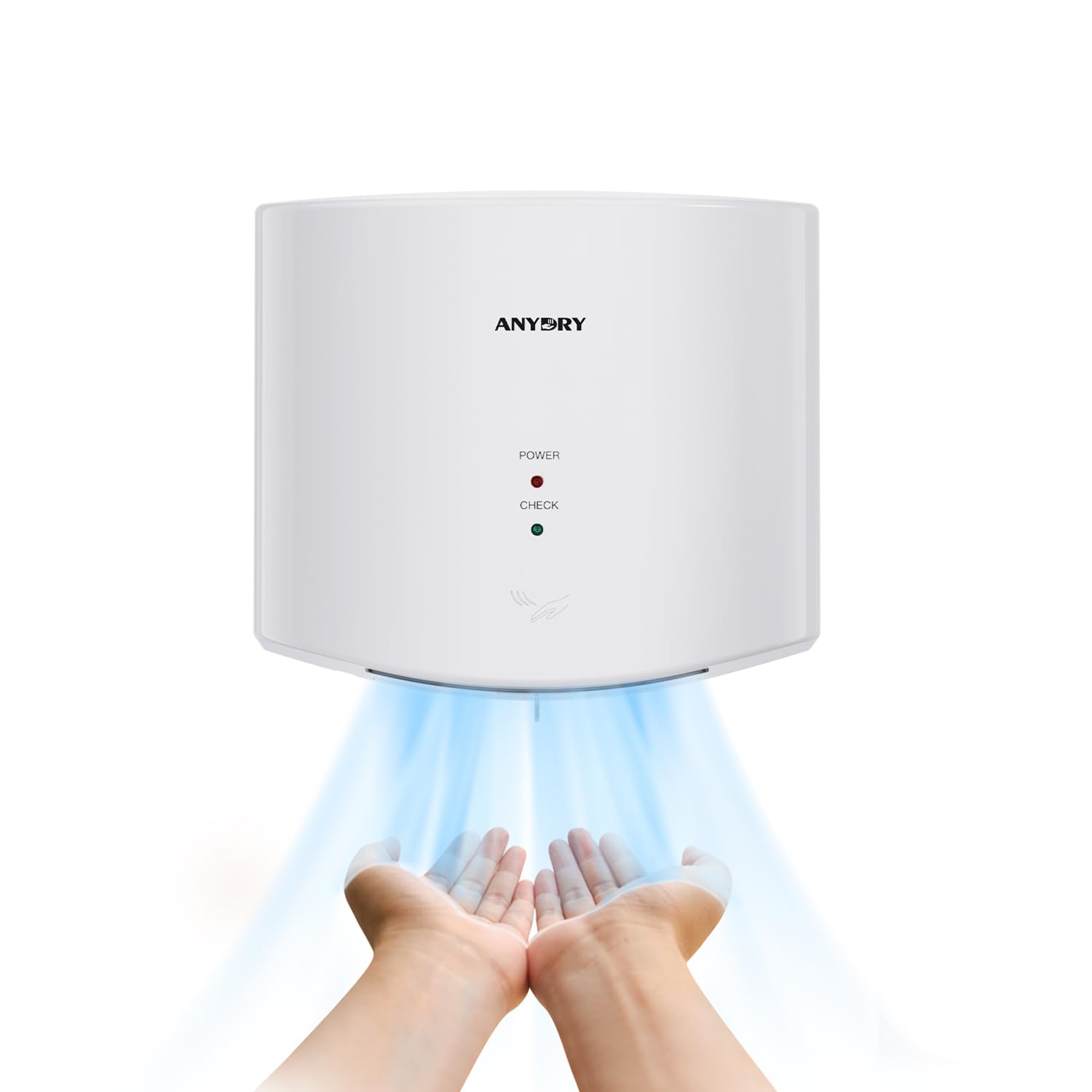 Anydry White 2630S Compact Hand Dryer Automatic High Speed Electric Hand Dryer,Commercial Or Household,Hand Dryer For Toilets.(White)