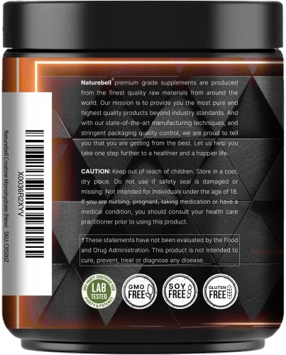 Image of NatureBell 2 Pack Instant Creatine Monohydrate Powder 500g, 5,000mg Per Serving | Micronized, Pure, & Unflavored | Pre-Workout | Keto, Vegan, Filler-Free | 200 Servings (2.2 lb)