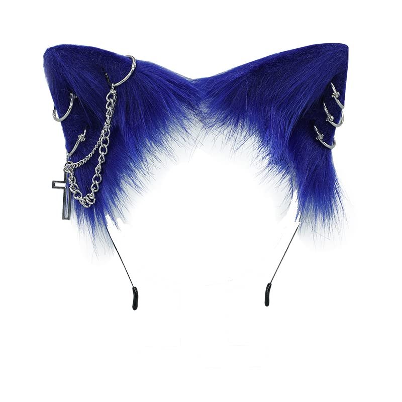 VIGVANCat Cosplay Ears Accessories Punk Gothic Cross Cat Ears Headbands Clips