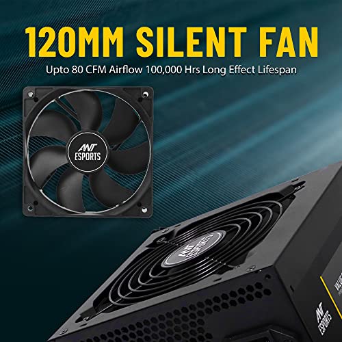 Ant Esports VS600L Non-Modular High Efficiency Gaming Power Supply/PSU with 1 x PCIe and 120mm Silent Fan - Image 4