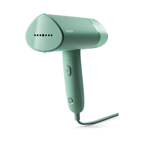 Philips Serie 3000 Stiratrice verticale a vapore - 1000 W, 20 g/min di vapore, Serbatoio dell'acqua estraibile da 100 ml, Piastra in plastica, Verde (STH3010/70)