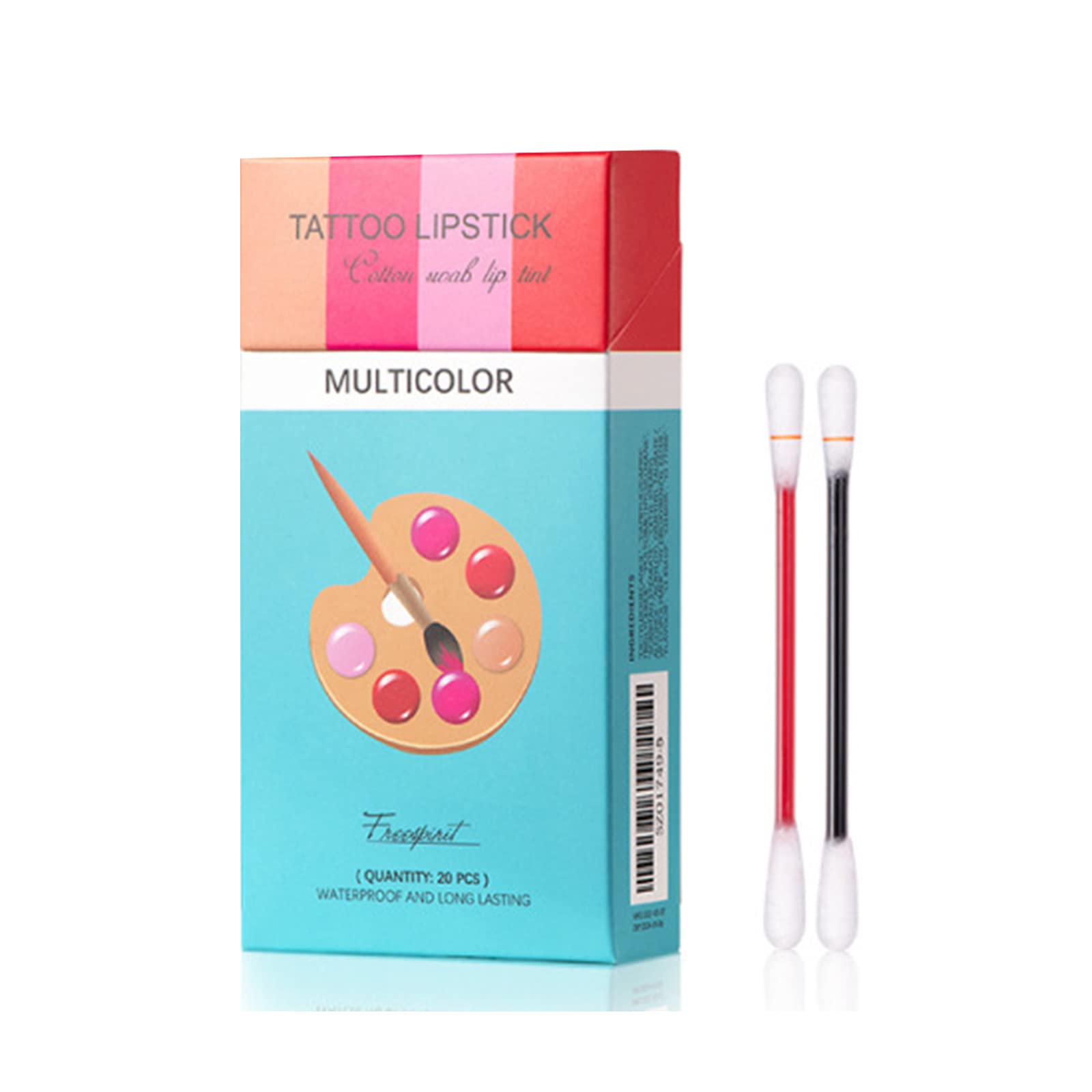 Akooya 20 Pieces/Set of Lipstick Cotton Swab Lip Gloss Moisturizing Long Lasting Liquid Lipsticks Non-Stick Lip Tint