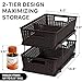 Simple Houseware 2 Tier Bathroom Organizer Tray Pull-Out Sliding Drawer, Under Sink Storage, Brown