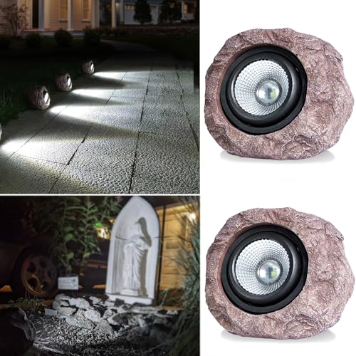 Outdoor Solar rock lights,IP65 Waterproof LED Super Bright spotlights, suitable for house exteriors...