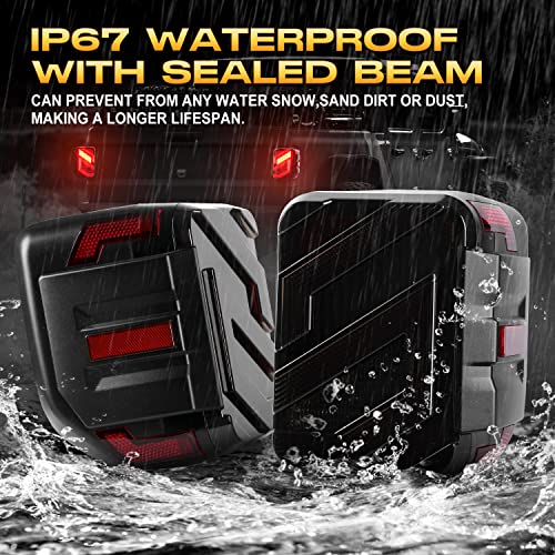 Image of LX-LIGHT Dark Smoke S Shape LED Tail Lights Brake Light Reverse Light Turn Signal Light Compatible with Jeep Gladiator JT 2019-2022