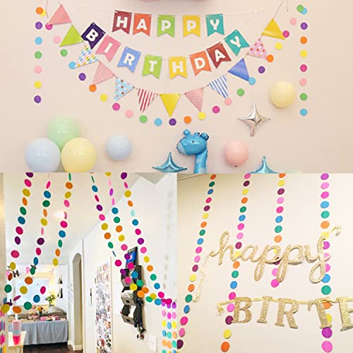 Rubfac COCECA201808201728 5Pcs Colorful Paper Garland Circle Dots Party Hanging Rainbow Decorations thumb #4