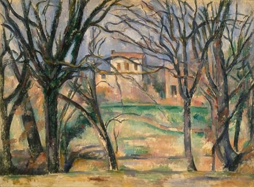 Cartel del lienzo Arbres Et de Cézanne 60x90cm para vestir paredes vacías con arte de lona