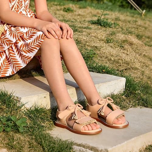 Image of Felix & Flora Toddler Girl Sandals - Little Girl Easter Dress Shoes Lightweight Open Toe Beach Holiday Flats