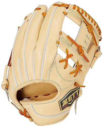 ZETT BPROGP46 Hard Baseball Glove Pro Status, for Second Short, Kenta Imamiya Player Type, Right Throw, Pastel Brown x Oak Brown