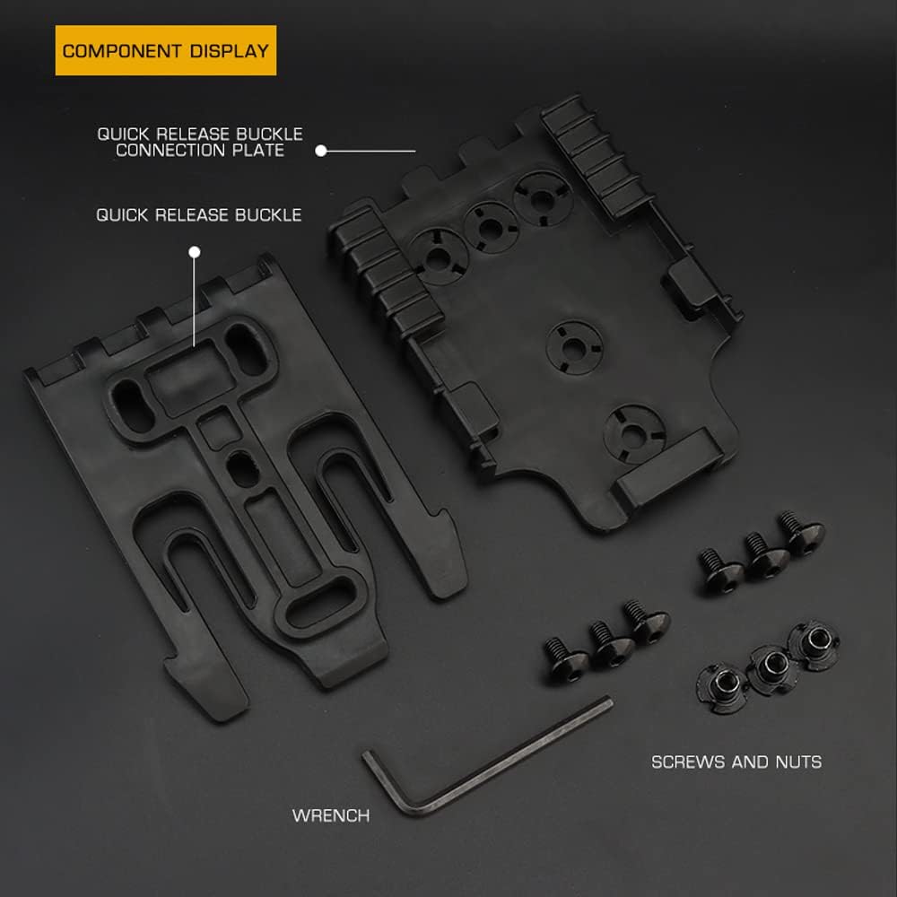 Quick Locking System Kit, with Holster Thigh Straps,Mid-Ride Leg Belt Loop Platform（17cm） QLS 22 19 Adapter Base