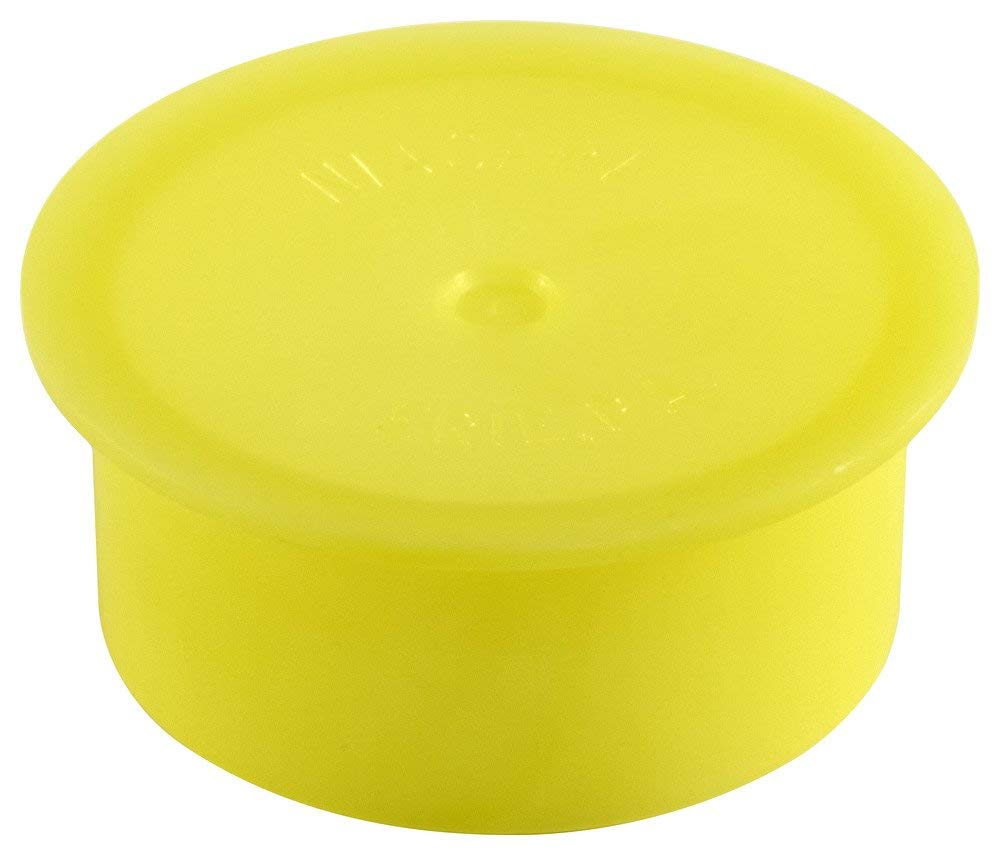 Caplugs QPM14Q1 Plastic Push-On Metric Cap to Cap Thread Size M14 PM-14, PE-LD, to Cap Thread Size M14, Yellow (Pack of 1200)