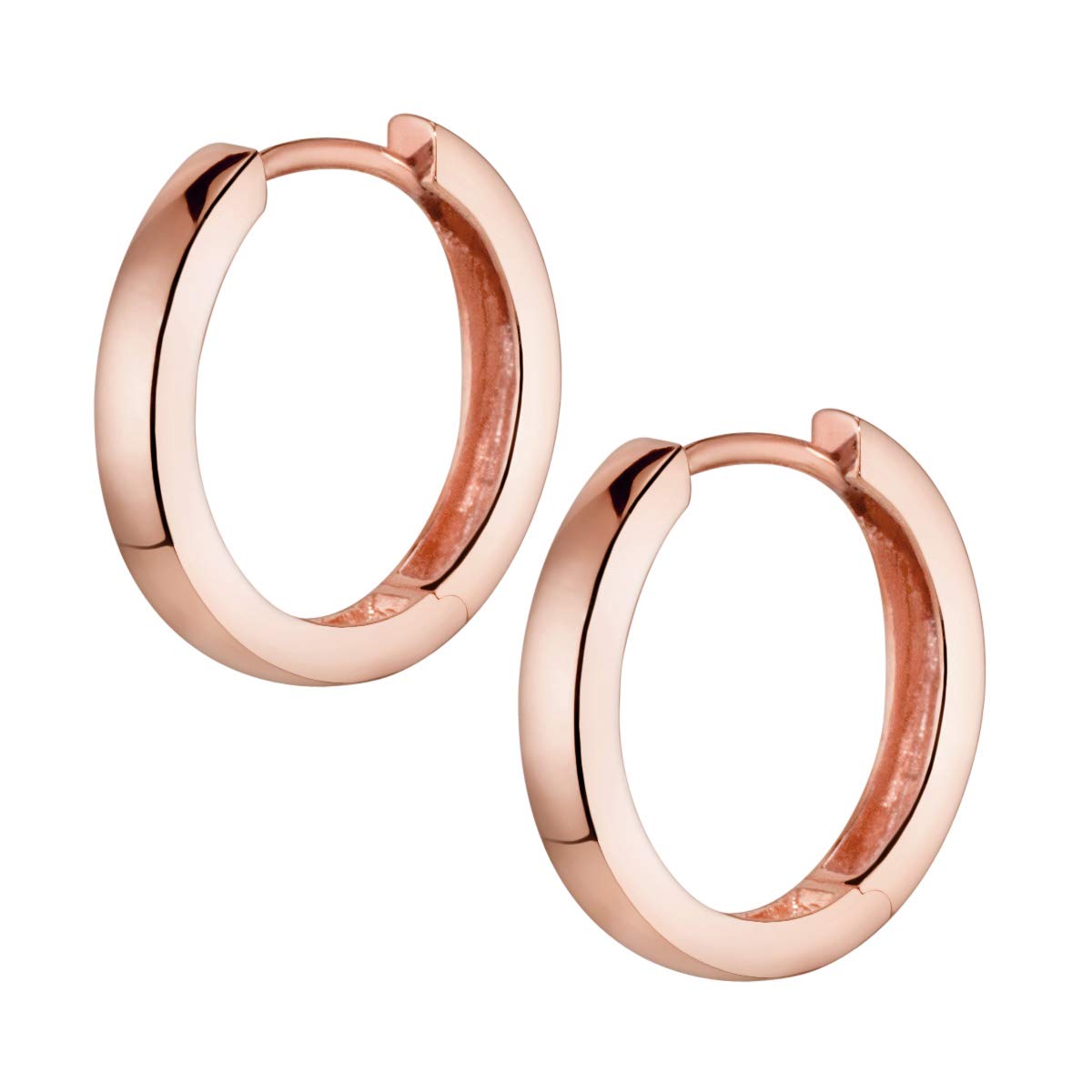 MATERIA by Matthias Wagner Pendientes de aro pequeños de plata 925 – Pendientes de aro plateados, oro u oro rosa, 17 mm