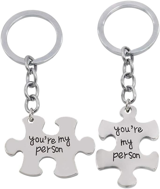 XYBAGS You're My Person Couples Keychain, 2PCS Romantic Key Chain Gifts for Boyfriend Girlfriend Couple (Key Chain)