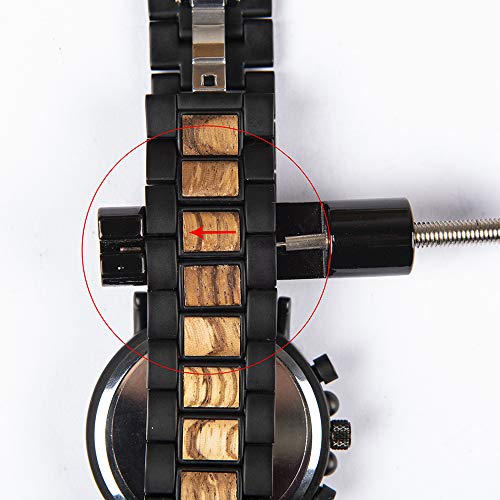 Wood Watch Link Removal Tool Watch Band Tool with 3 Extra Pins for Watch Repair Watches Band Adjustment (Tool-1)