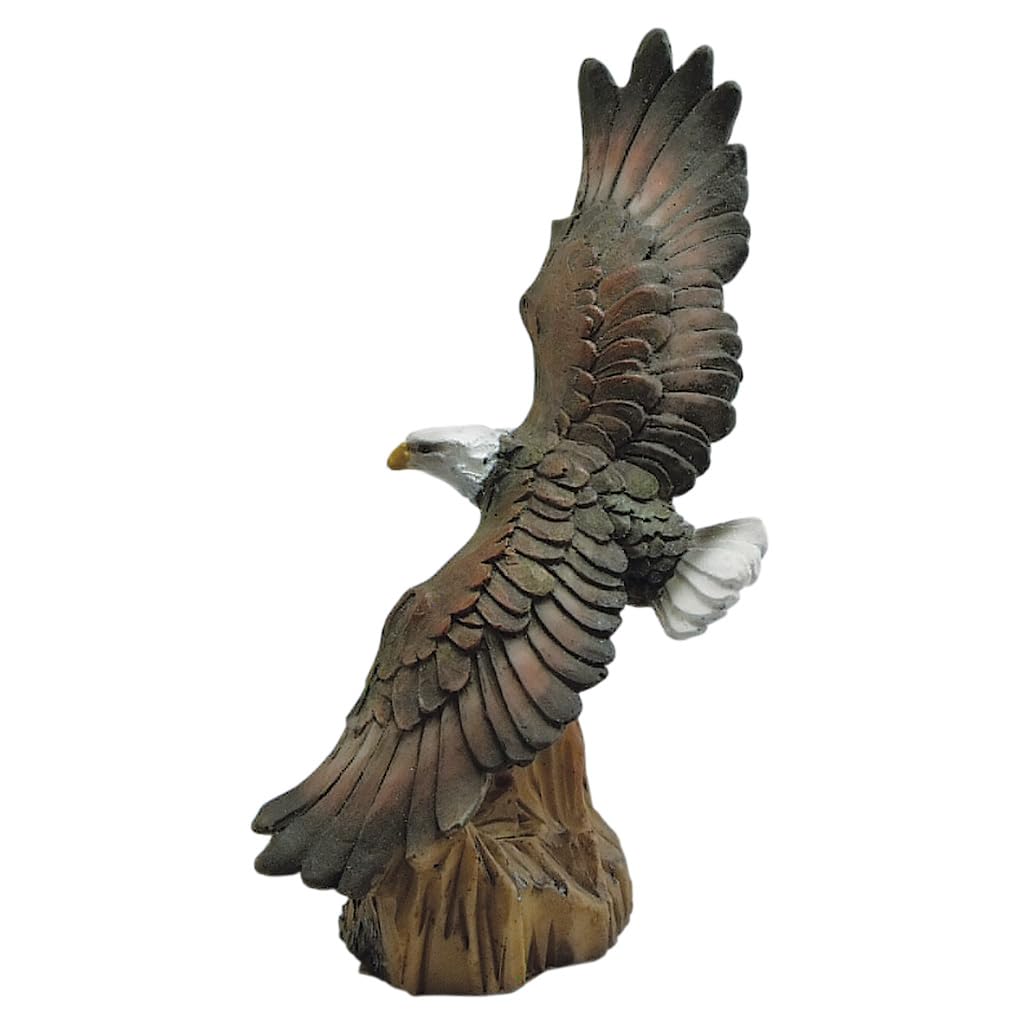 Figurine d'aigle planant en pierre poly aux détails sculptés haut de gamme