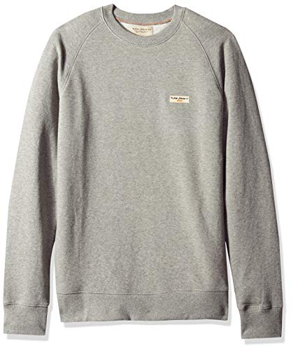 Nudie Jeans Men's Samuel Logo Sweatshirt, Greymelange, XXL