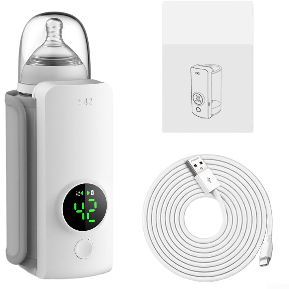 Chauffe-biberon électrique en ABS de qualité alimentaire portable avec batterie 6000 mAh pour lait maternel et aliments pour enfants